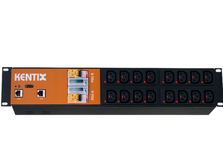 Kentix SMARTPDU 2HE MIT 2X 8/C13 (IEC60320), 16A (A+B) mit RCM