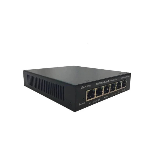Dualcomm Dual-Link/Dual-Mode Failsafe 10/100/1000Base-T ETAP-5203 Network TAP Seitenansicht