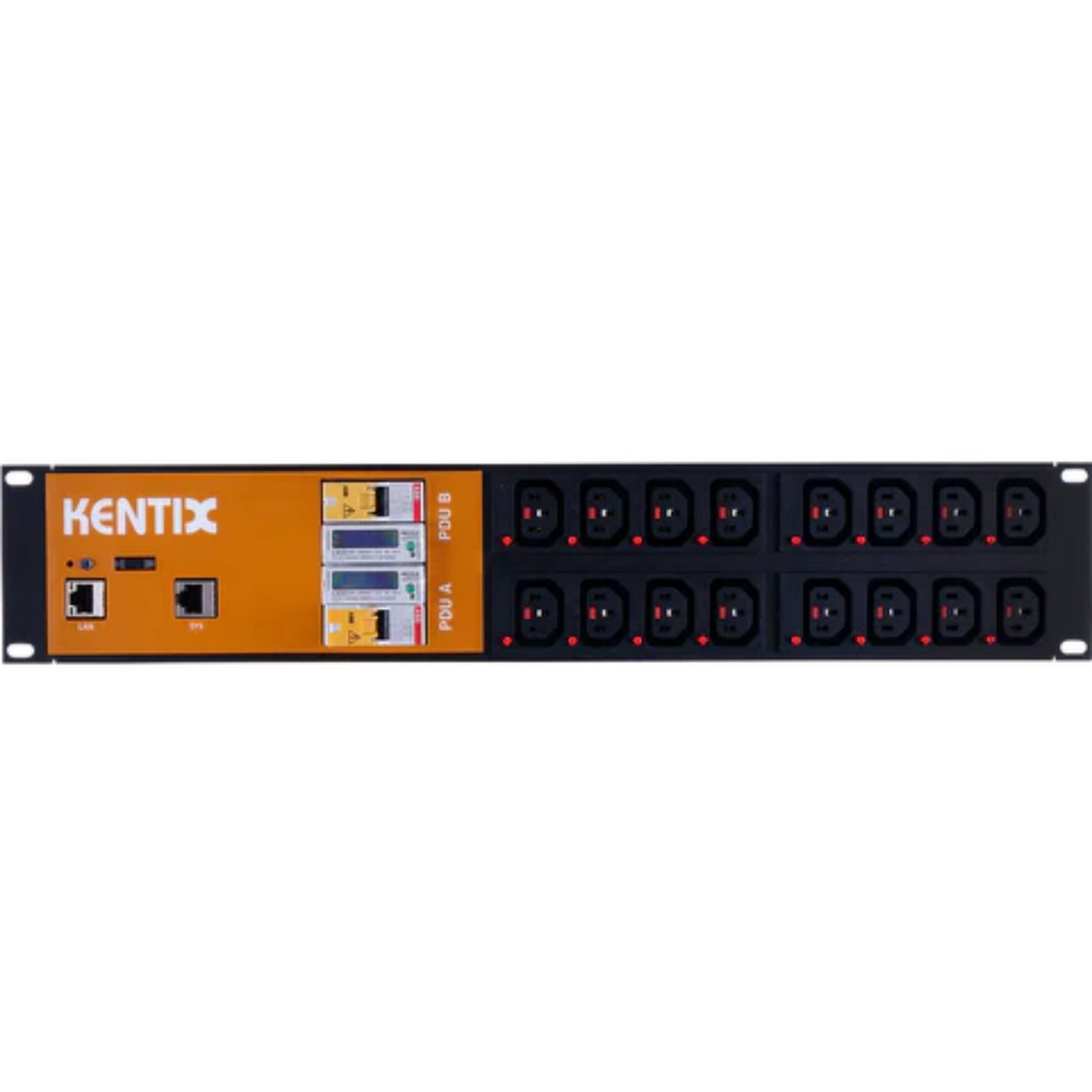 Kentix SMARTPDU 2HE MIT 2X 8/C13 (IEC60320), 16A (A+B) mit RCM