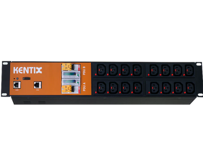Kentix SMARTPDU 2HE MIT 2X 8/C13 (IEC60320), 16A (A+B) mit RCM