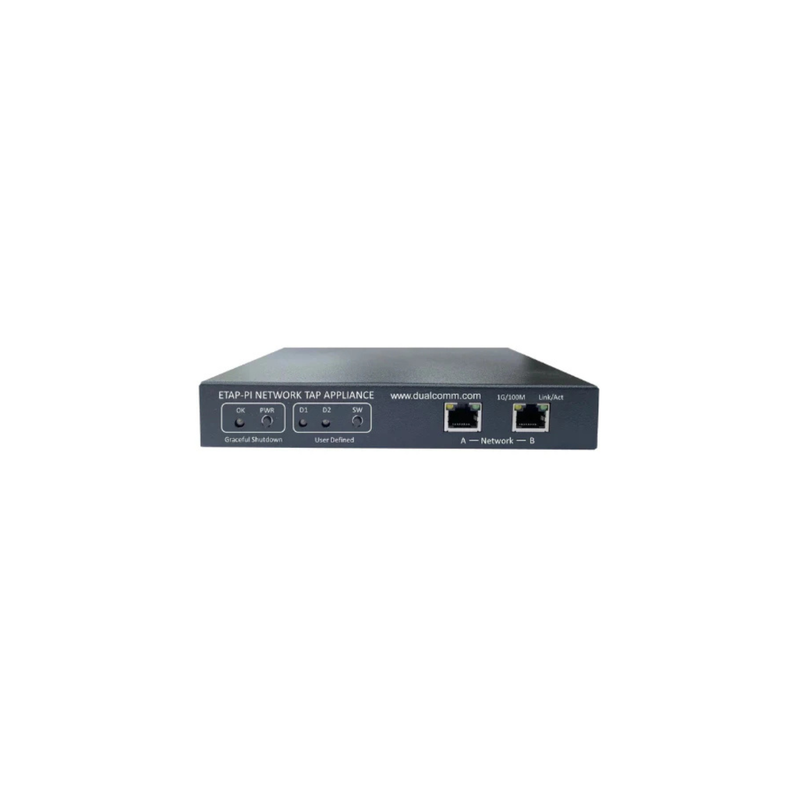 Dualcomm ETAP-PI - RASPBERRY PI NETZWERK-TAP Frontansicht
