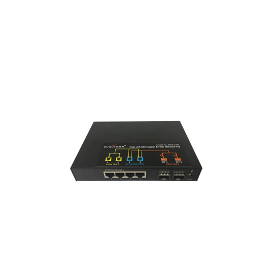 Dualcomm Dual-Link GbE Copper and Fiber ETAP-2206 Network TAP Frontansicht